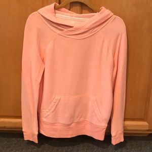 Aerie pink sweatshirt with wrap hood